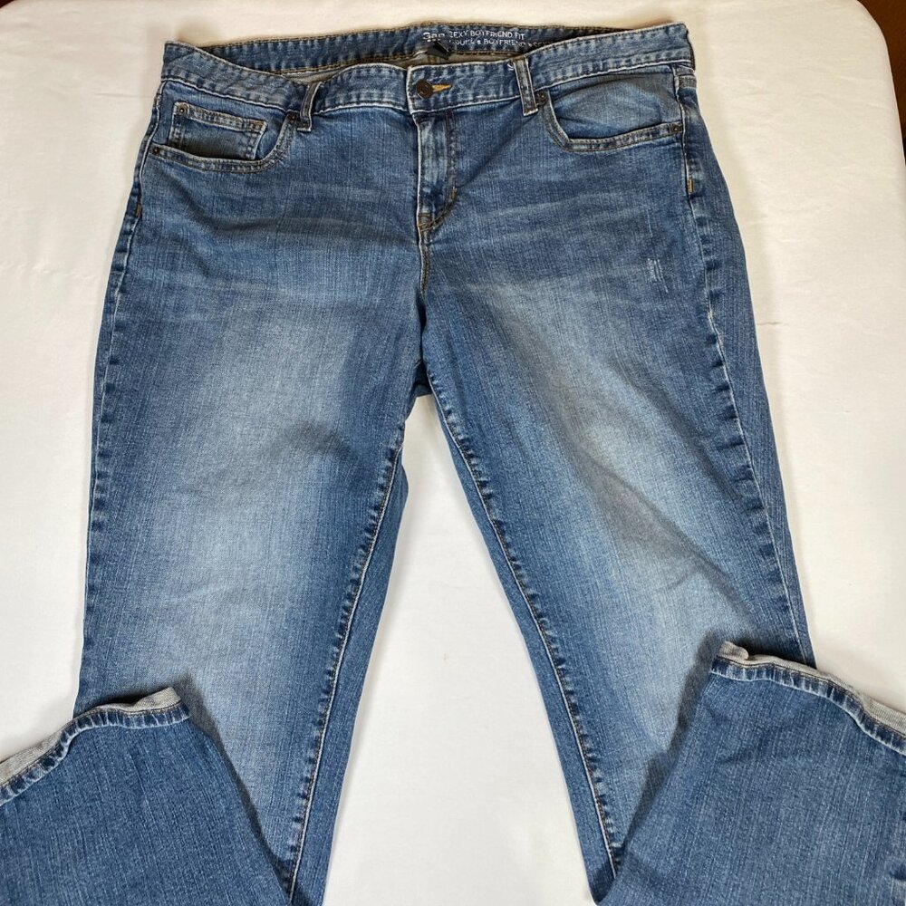 Gap Sexy Boyfriend Fit Jeans Women's 18 Blue Cotton Blend